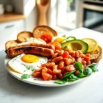 sunn engelsk frokost proteinrik frokost frokost med kalkunpølser fullkornsbrød egg og avokado fiber rik frokost sunn frokostoppskrift mettende frokost næringsrik frokost lavt fett engelsk frokost sunt frokostalternativ