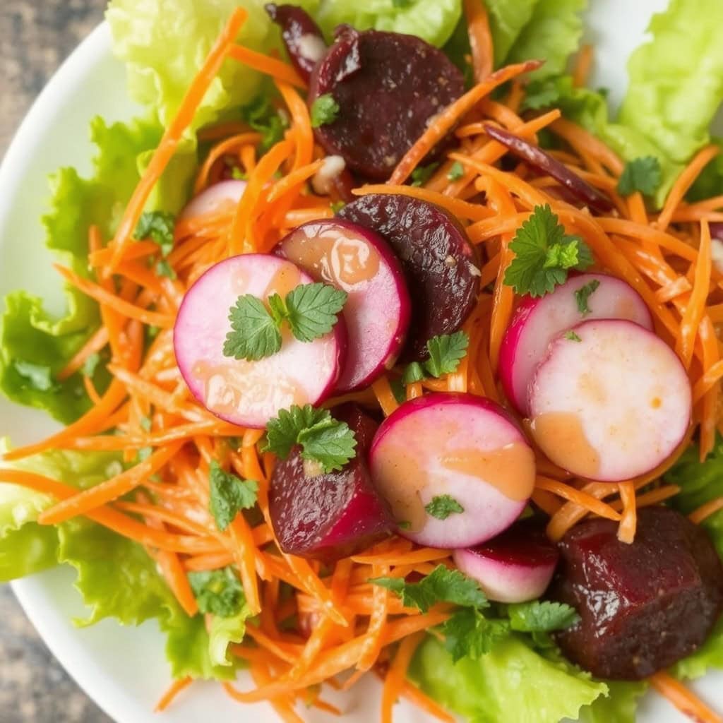 Grønnsakssalat
Oppskrift: Fargerik Med Friske Urter og Lett Sitrusdressing beste oppskrift på fargerik grønnsakssalat, hvordan lage grønnsakssalat med friske urter, oppskrift på sunn salat med sitrusdressing, tips til perfekt balansert grønnsakssalat, friske grønnsaker og sitrus i salaten, enkel salat med urter og sitrus, hvordan lage næringsrik salat på 10 minutter, deilig grønnsakssalat med sprø tekstur, den beste kombinasjonen av urter i salaten, enkel dressing for grønnsakssalat hjemme, slik lager du en fargerik salat, glutenfri oppskrift på sunn grønnsakssalat, oppskrift på salat med sitrusdressing og urter, næringsrik salat for vekttap og sunnhet, hvordan balansere smaker i grønnsakssalat, enkle tips til frisk salat for sommeren, oppskrift på veganvennlig grønnsakssalat, deilig grønnsakssalat med sitron og honningdressing, slik lager du salat som barna elsker, sunne salatoppskrifter med enkel forberedelse.