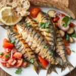 Grillede sardiner med friske urter oppskrift, Hvordan grille sardiner på portugisisk vis, Sunn og enkel oppskrift med sardiner, Sardiner med friske urter til grilling, Tips til grilling av sardiner hjemme, Portugisisk matopplevelse med sardiner, Helsefordeler med sardiner og urter, Beste urter til sardiner på grillen, Sardiner marinert i olivenolje og urter, Grille sardiner perfekt hver gang, Oppskrift på tradisjonelle sardiner fra Portugal, Enkel og sunn middag med sardiner, Sardiner med sitron og hvitløk marinade, Hvordan unngå tørre sardiner på grillen, Urtekrydder til fisk og sjømat, Grilling av sardiner for nybegynnere, Tradisjonell portugisisk grillsmak hjemme, Sardiner med rosmarin og timian oppskrift, Friske urter som passer perfekt til sjømat, Serveringstips for grillede sardiner med urter.