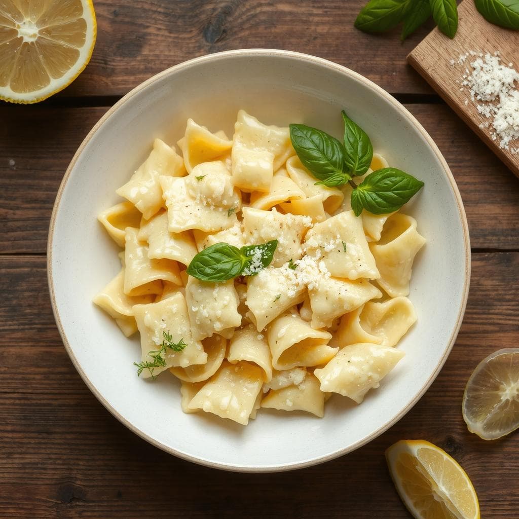 Pasta farfalle: En kremet og delikat pastarett som kombinerer fyldige smaker med aromatiske urter.
