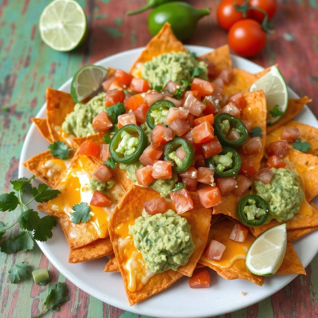 Søtpotet nachos oppskrift, sunn nachos, nachos med søtpotet, vegetarisk snack.