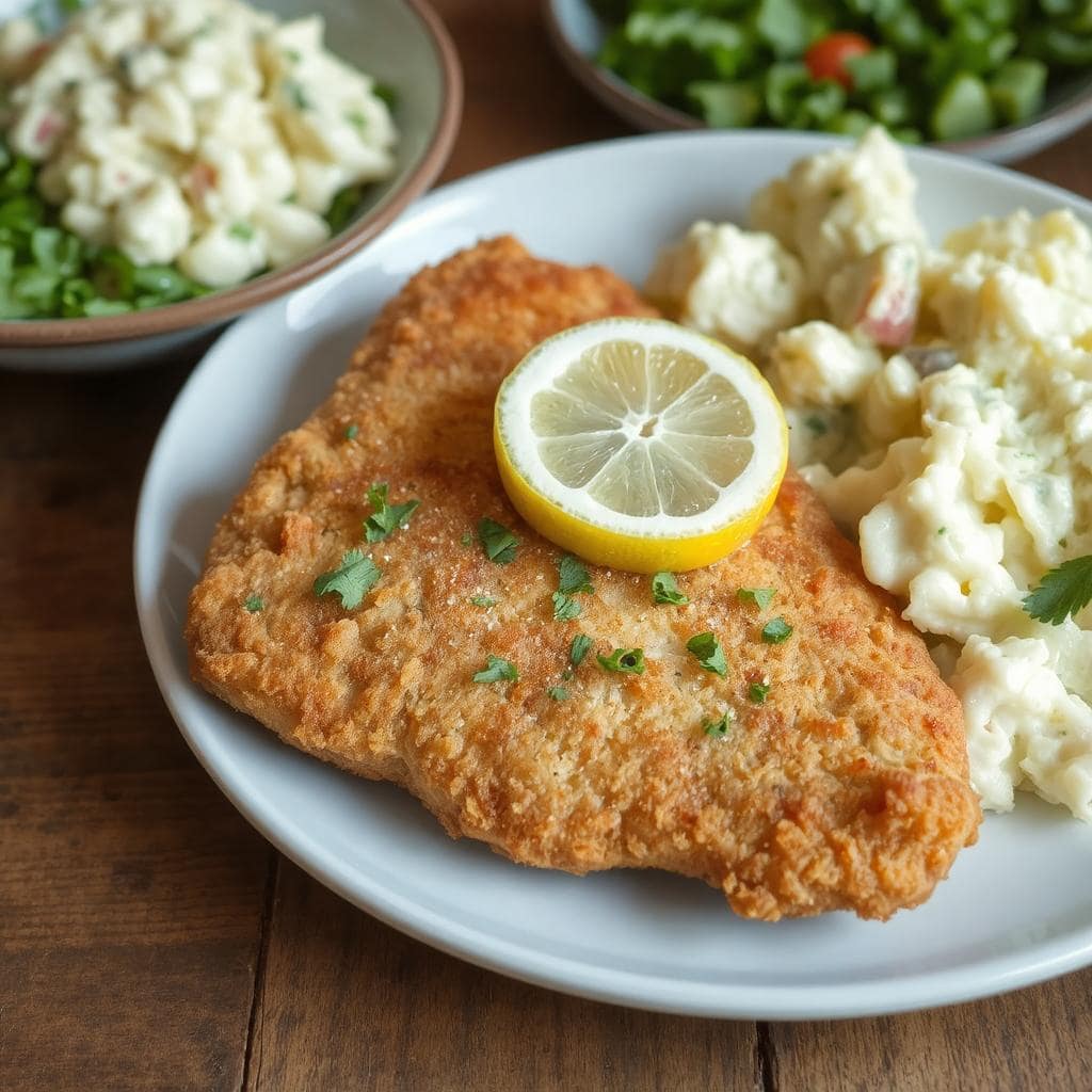 Klassisk
Schnitzel Oppskrift: Sprø og Saftig Med Lettere Panering – Perfekt Til Middag