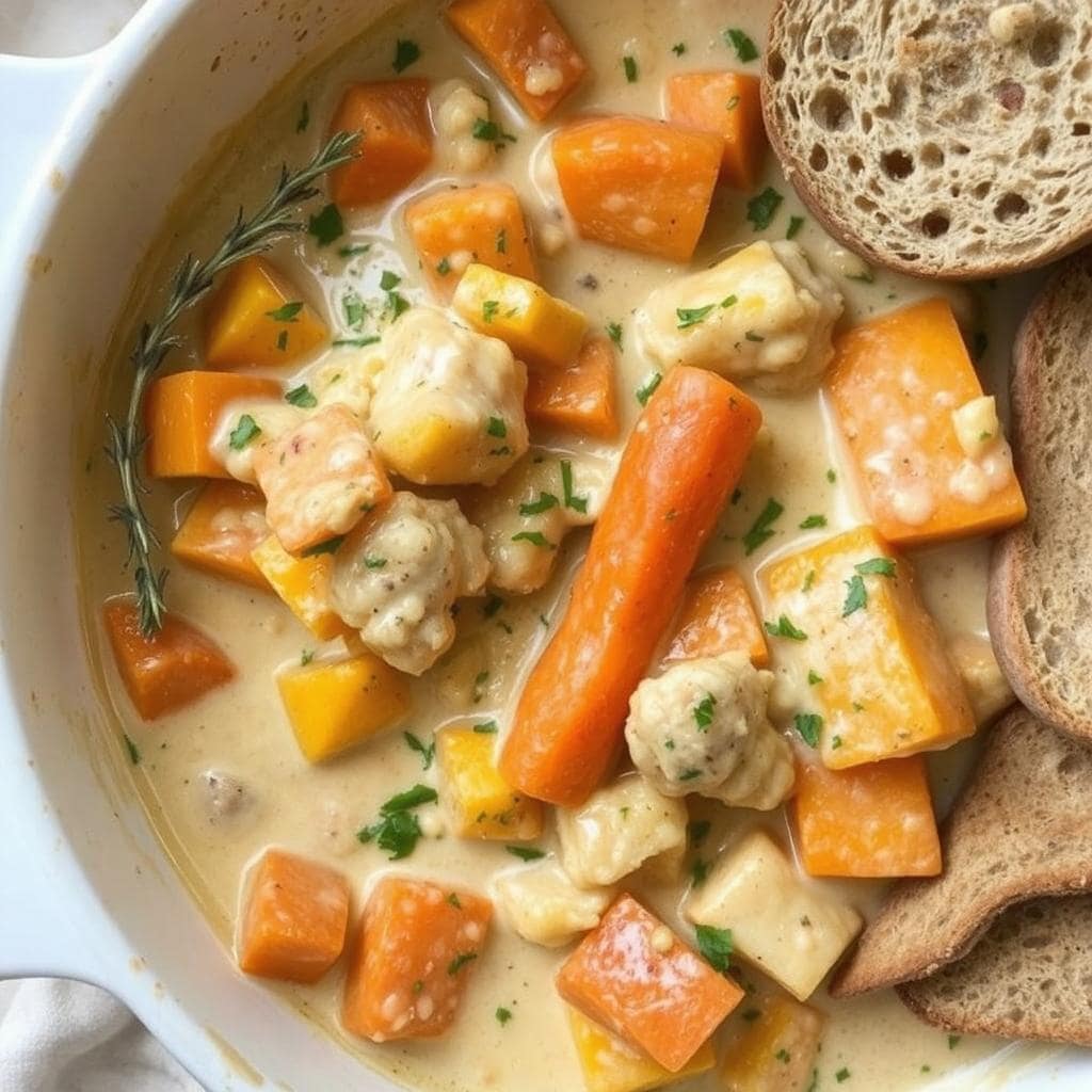 Squashfrikassé
Oppskrift: Kremet og Lett Med Urter og Sitron – Perfekt Tilbehør