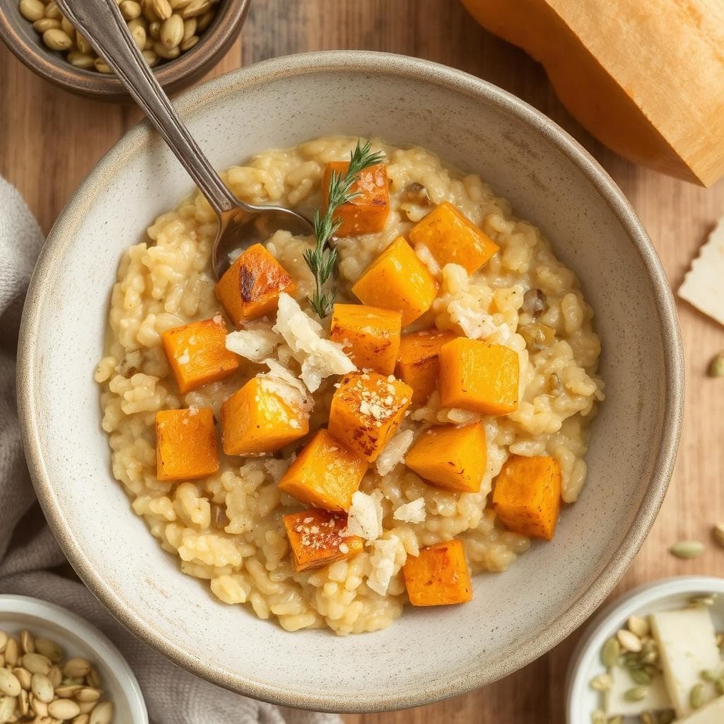 Risotto
Med Butternut-Squash Oppskrift: Fløyelsmyk og Smaksrik Med Et Hint Av Timian