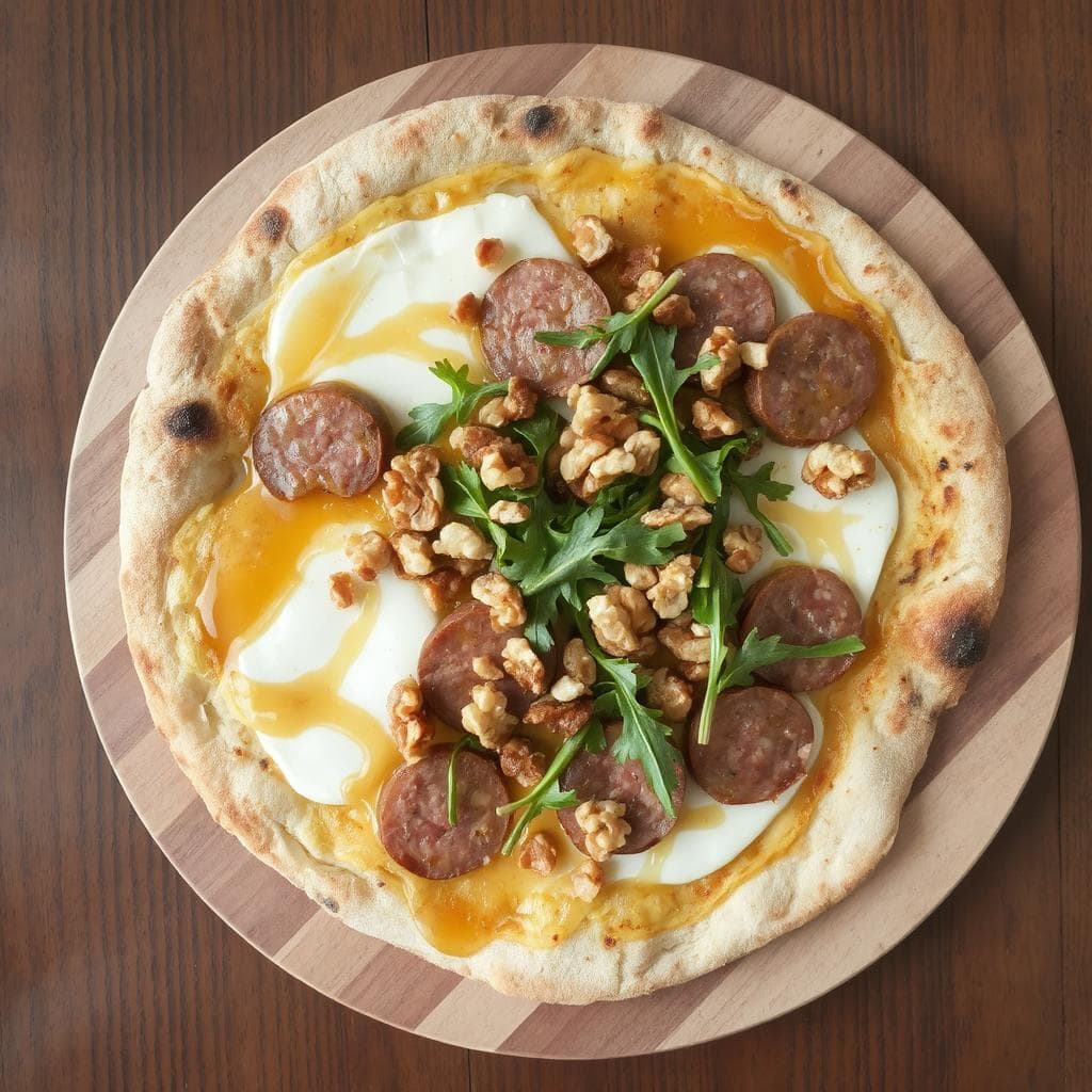 Spekepølsepizza:
Honning og ristede valnøtter for en luksuriøs pizzaopplevelse Spekepølsepizza med honning og ristede valnøtter, Enkel oppskrift på pizza med spekepølse, Rustikk pizza med nøtter og honning, Hvordan lage pizza med spekepølse og valnøtter, Sunnere pizzaoppskrift med ristede valnøtter, Italiensk pizza med spekepølse og honning, Glutenfri spekepølsepizza med valnøtter, Luksuriøs pizza med honning og nøtter, Pizza med salt spekepølse og søt honning, Kombinasjon av spekepølse og ristede nøtter, Hjemmelaget pizza med unike ingredienser, Pizza for vinelskere med nøtter og honning, Enkel spekepølsepizza til hverdag og fest, Vegetarisk alternativ til pizza med valnøtter, Familiefavoritt spekepølsepizza med honning, Langtidshevet pizzabunn til spekepølsepizza, Kreativ pizzatopping med nøtter og honning, Spekepølsepizza til tapasbordet, Pizza med perfekt balanse av søtt og salt, Gourmetoppskrift på pizza med spekepølse.