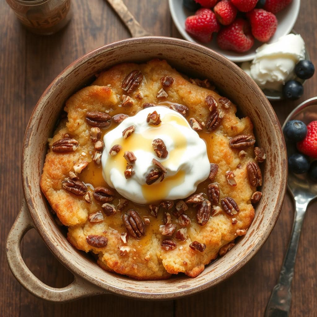Brødpudding:
Sunn dessert med grovt brød og naturlig søtning