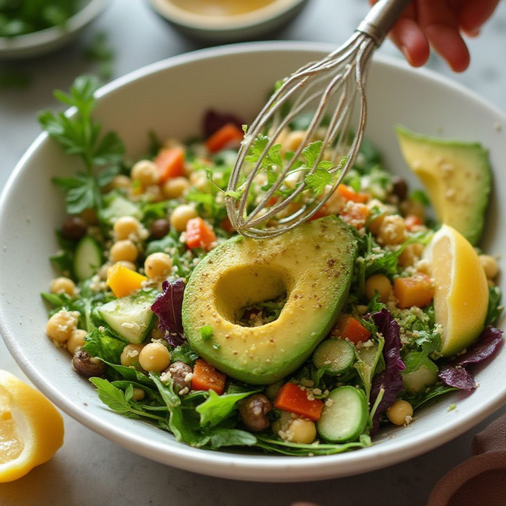 Kremet avokadosalat med kikerter, urter og frisk sitrusvinaigrette