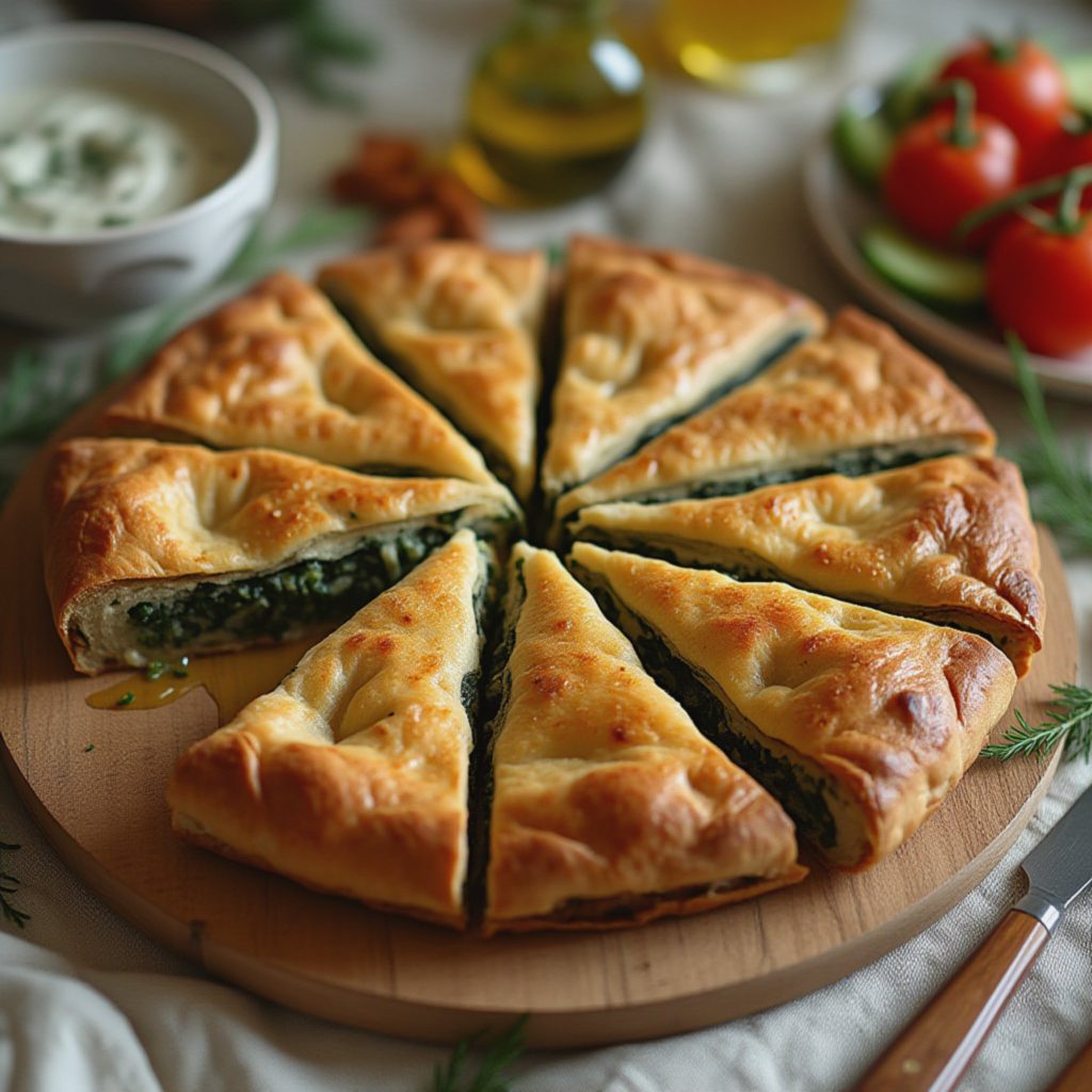 Balkansol i pai – Grov lakror med spinat, urter og yoghurtdeig
