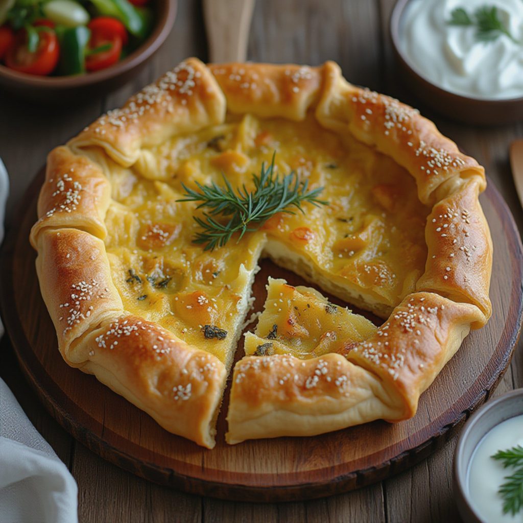 Solskinnsbyrek med feta – Sprø filodeig og kremet fyll av urter og ost