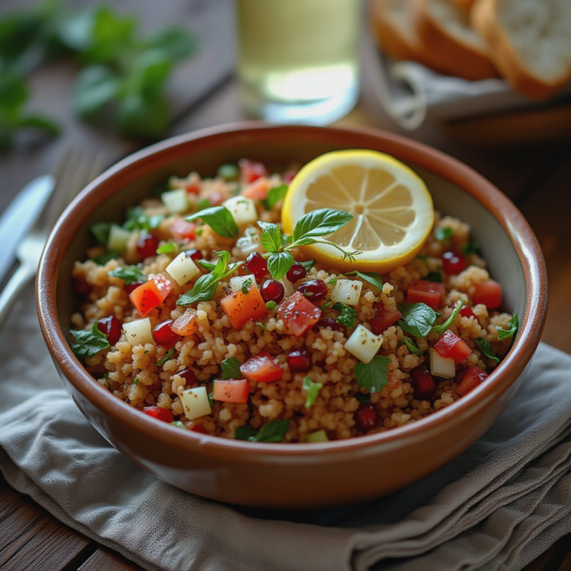 Sitronfrisk bulgursalat – Krydret kısır med granateplesirup og urter
